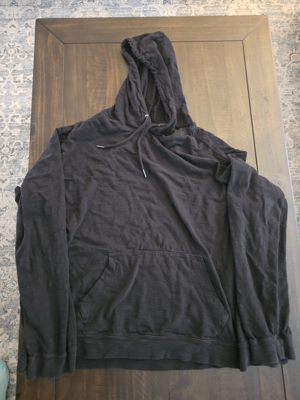 George Men's Black Hooded Sweatshirt with Kangaroo Pocket